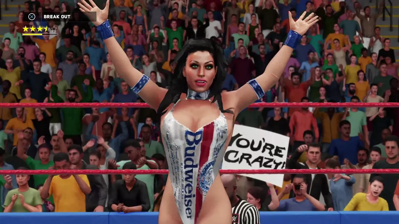 Amy anderssen wrestling dementia in wwe2k18 background