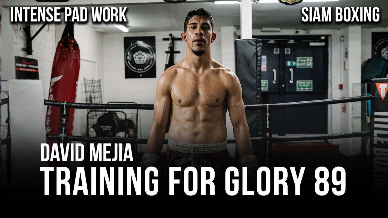 David Mejia Training for Glory 89 - Intense K1 Pad Work background