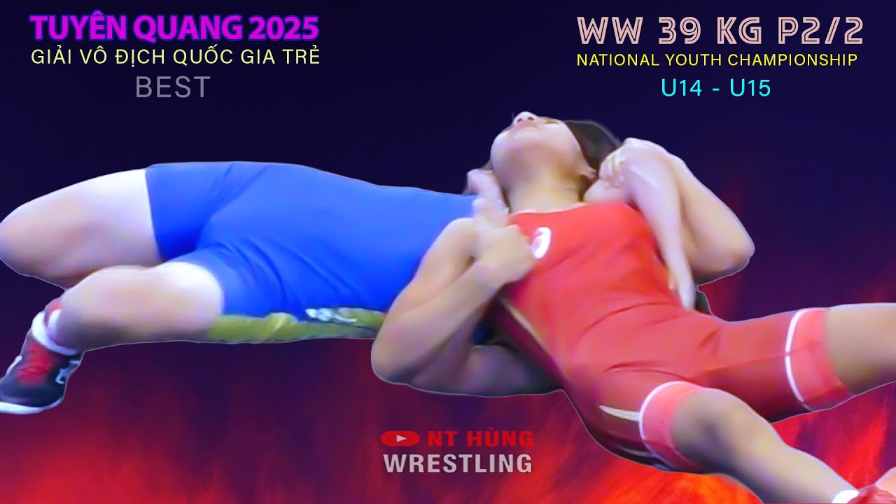 Vật Nữ . U14 - U15 KG . 39 kg P2/2 .TUYÊN QUANG 25 .vietnamese traditional wrestling background
