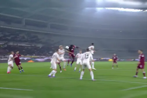 [Goal] Adding to the lead! Zapata leaps high to outjump the defender and heads home