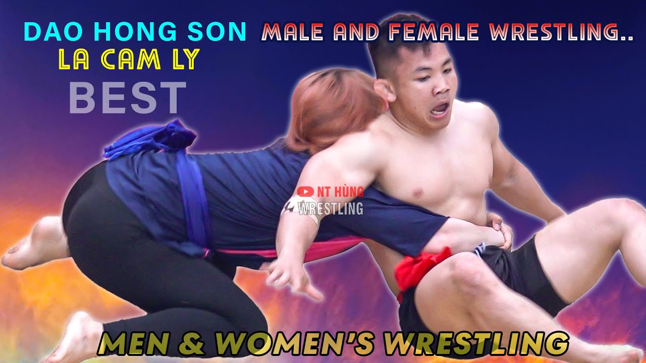 Vật Nam Nữ - MALE AND FEMALE WRESTLING . vietnamese traditional wrestling background