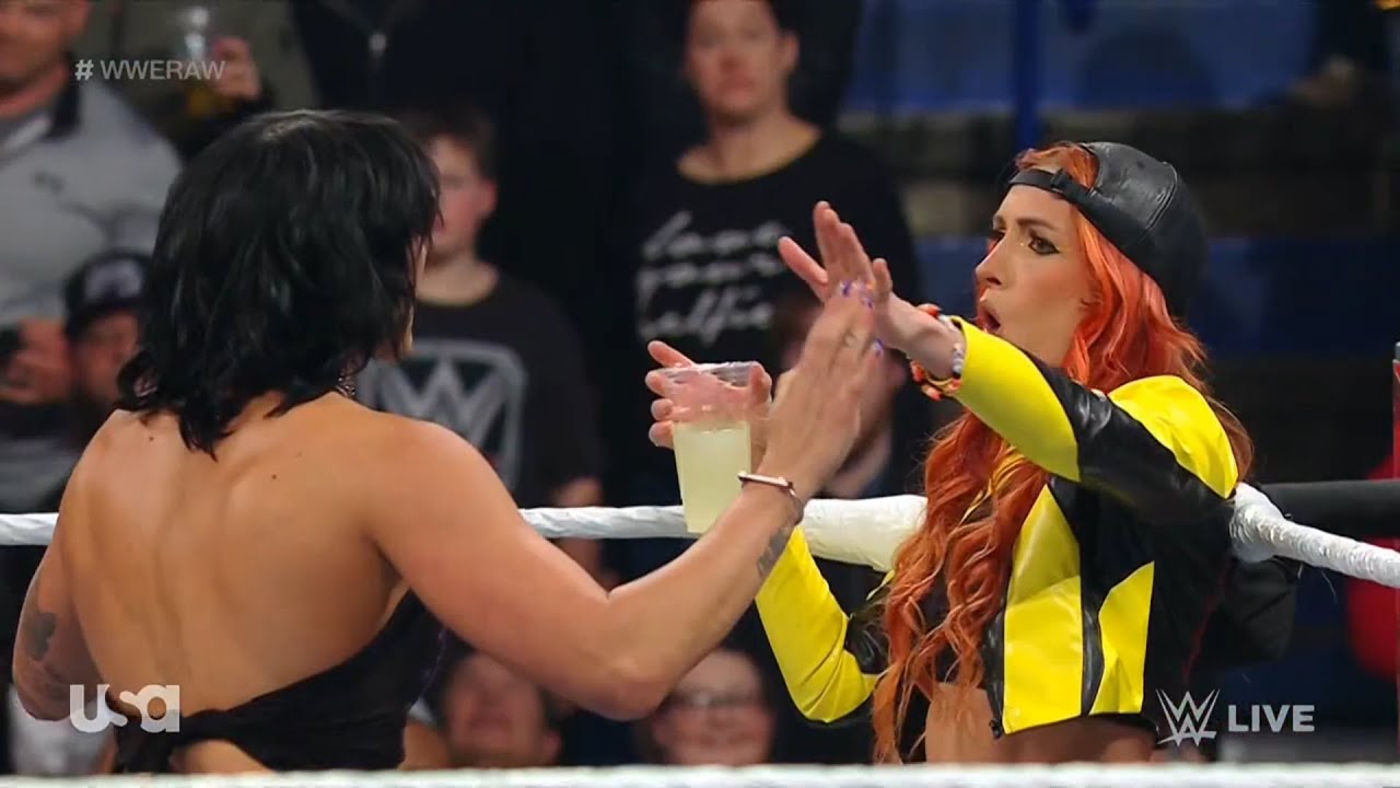 Rhea Ripley Attacks Nia Jax and Becky Lynch - WWE RAW 2/12/2024 background