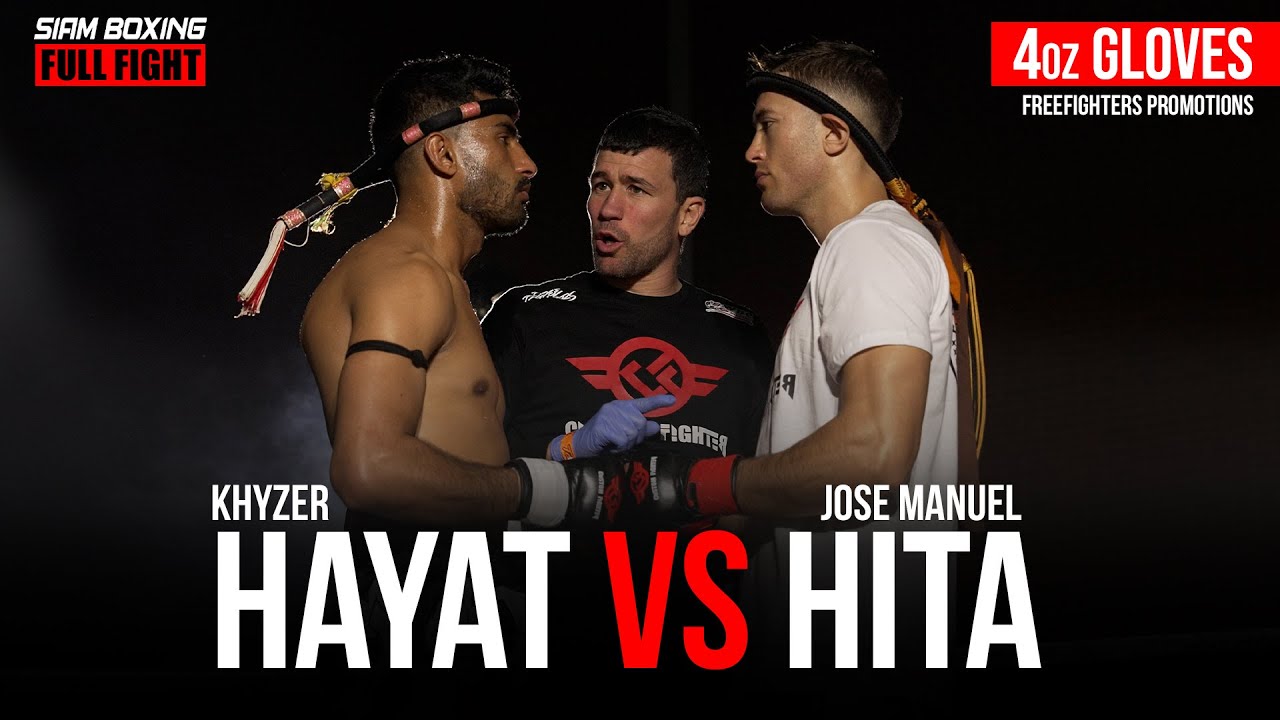 4oz MUAY THAI - Khyzer Hayat vs Jose Manuel Hita | Freefighters Promotions background