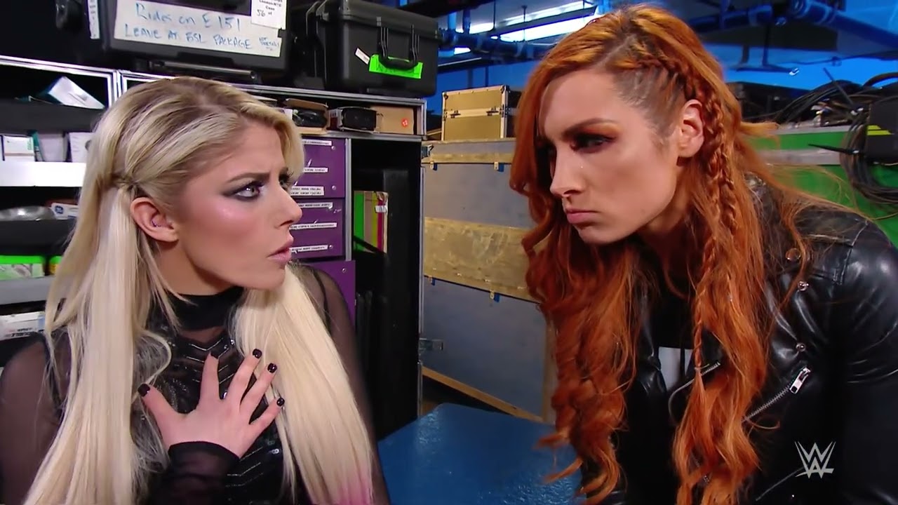 FULL SEGMENT: 1080pHD WWE RAW 02/11/19 Alexa Bliss & Becky Lynch Backstage Segment background