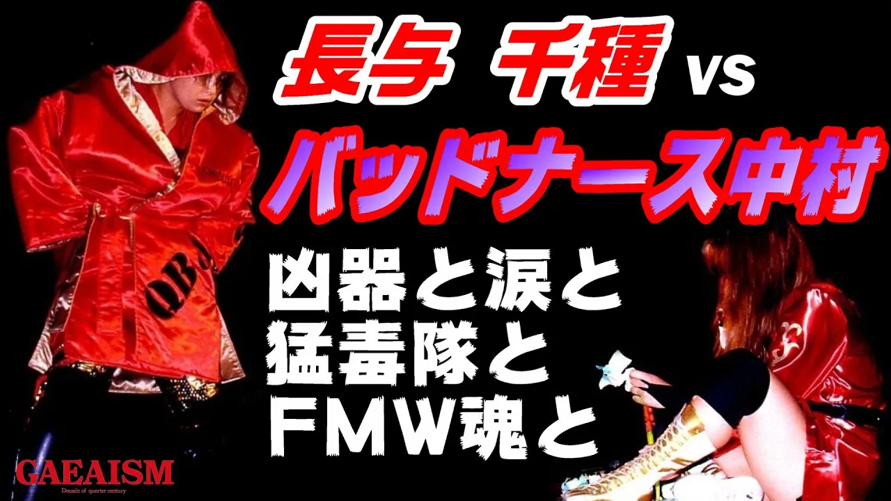 【女子プロレス GAEA】長与千種 vs バッドナース中村(FMW・猛毒隊) 1995年7月29日 東京・後楽園ホール background