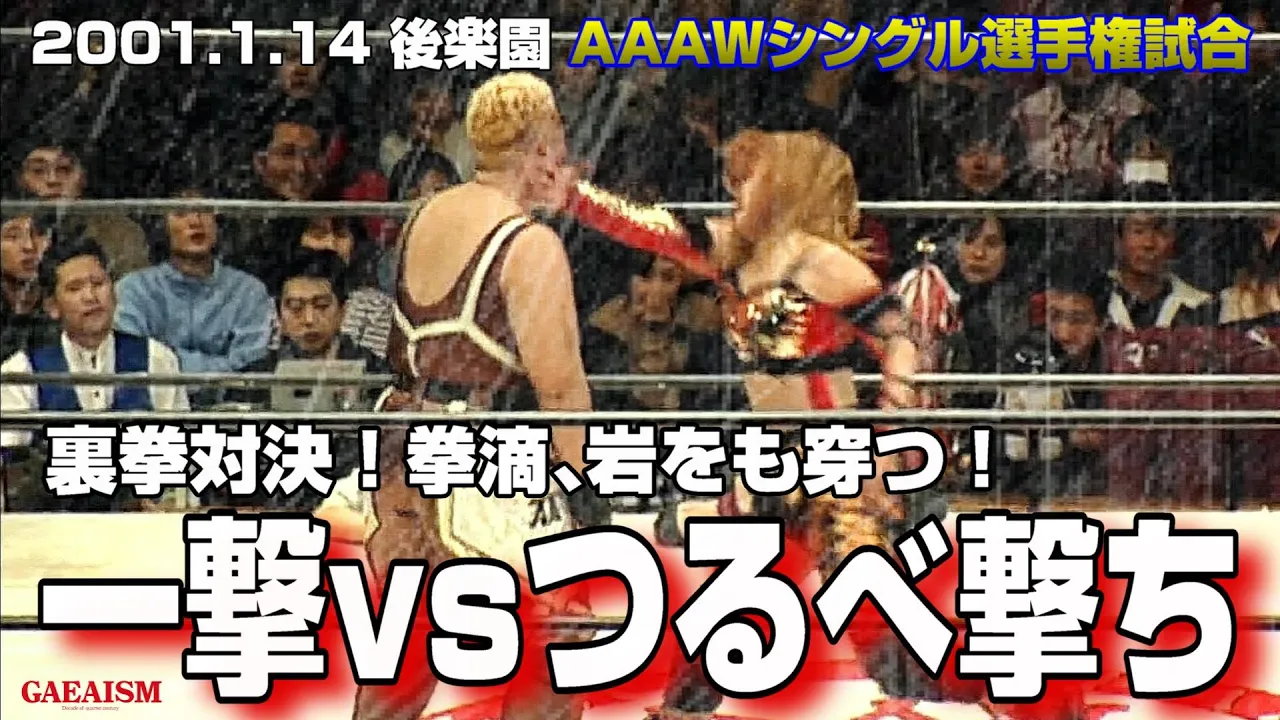 【女子プロレス GAEA】AAAWシングル選手権試合 アジャコング vs 尾崎魔弓 2001年1月14日@東京・後楽園ホール background
