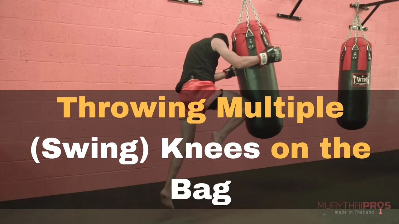 Muay Thai Heavy Bag Drills - Swing Knees on the Bag background