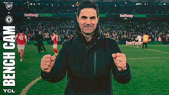 DUGOUT REACTIONS TO TIMBER WINNER | Bench Cam | Arsenal v Chelsea (2-1) | EPL