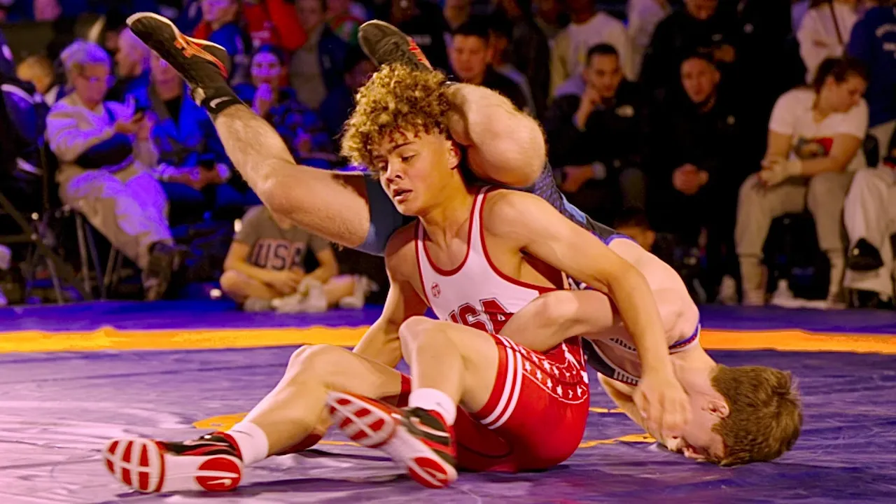 USA vs Europe U20 Dustin Snider vs Rassoul Galbouraev 55kg. Greco-roman men wrestling tournament.