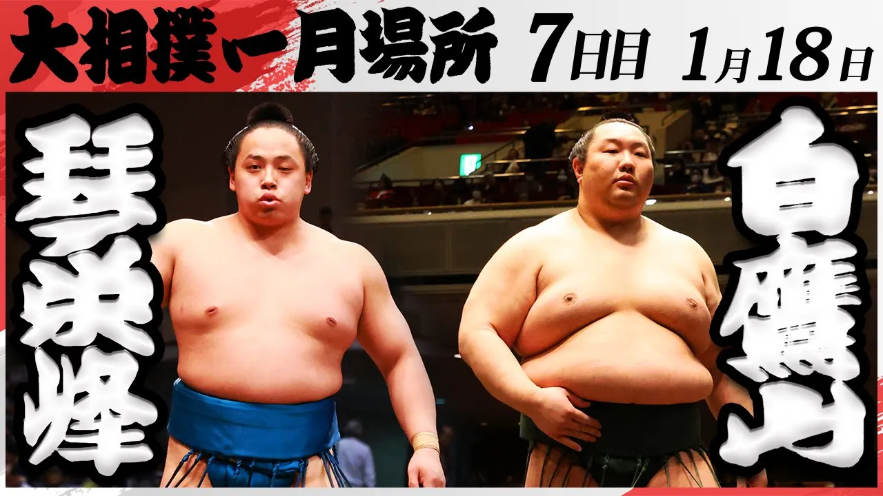 大相撲 琴栄峰ー白鷹山<令和7年一月場所・七日目>SUMO background