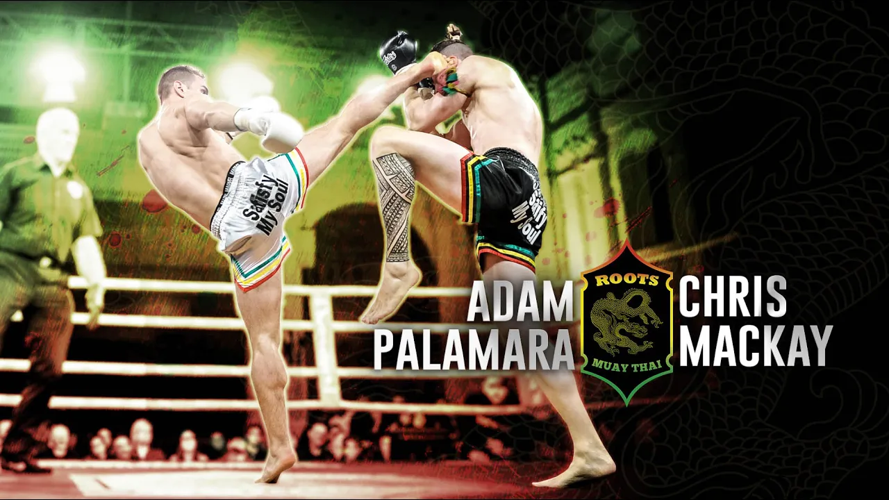 Roots Muaythai 12/ Chris Mackay vs Adam Palamara background