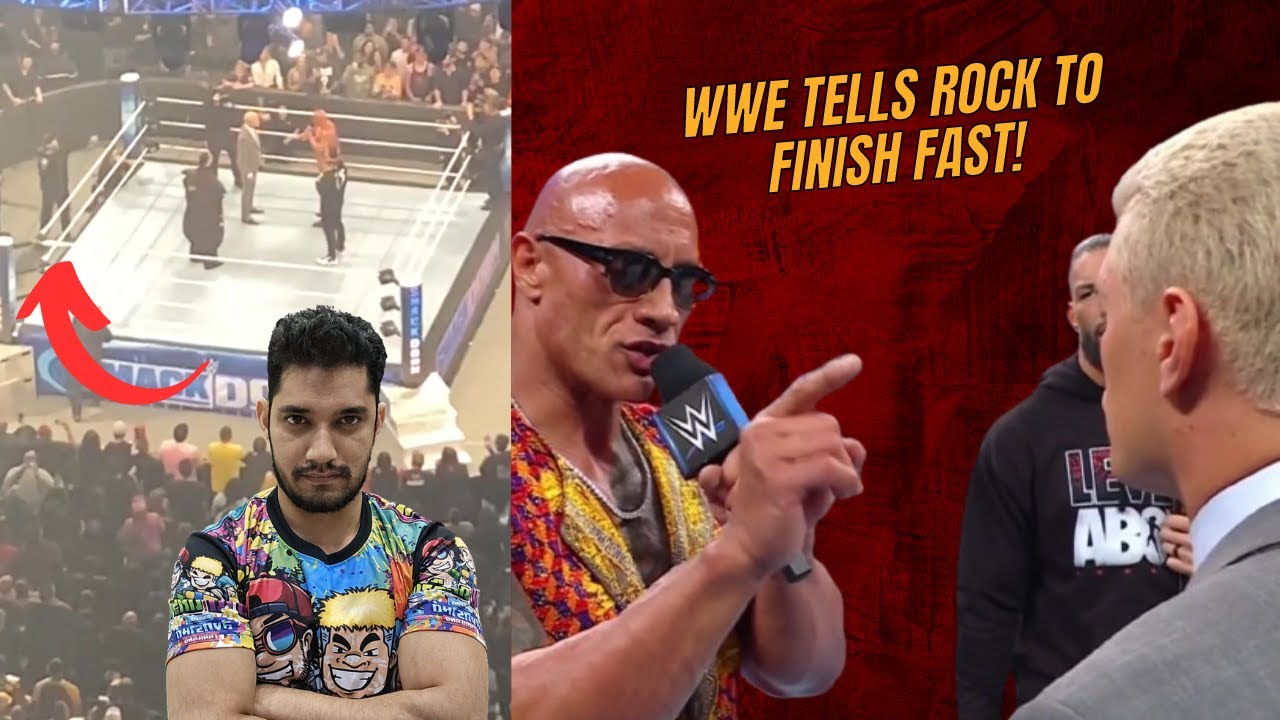 WWE ORDERS The Rock to finish talking QUICKLY background