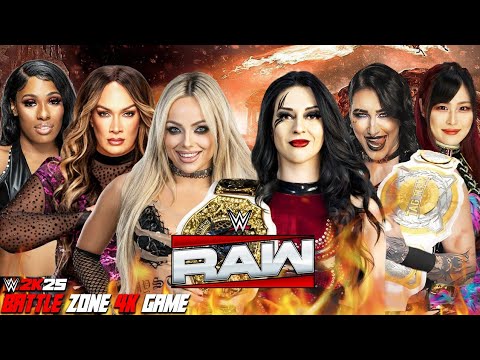 WWE RAW - Stephanie Vaquer Rhea Ripley Iyo Sky vs Liv Morgan Nia Jax Lash - WWE 2K25 23 Feb 2026
