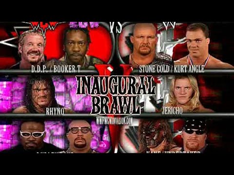 Team WWF vs Team WCW/ECW Inaugural Brawl Invasion 2001 Highlights