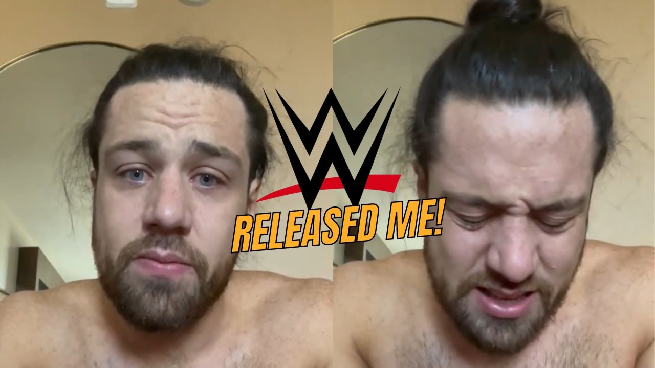 Cameron Grimes crying after WWE release background