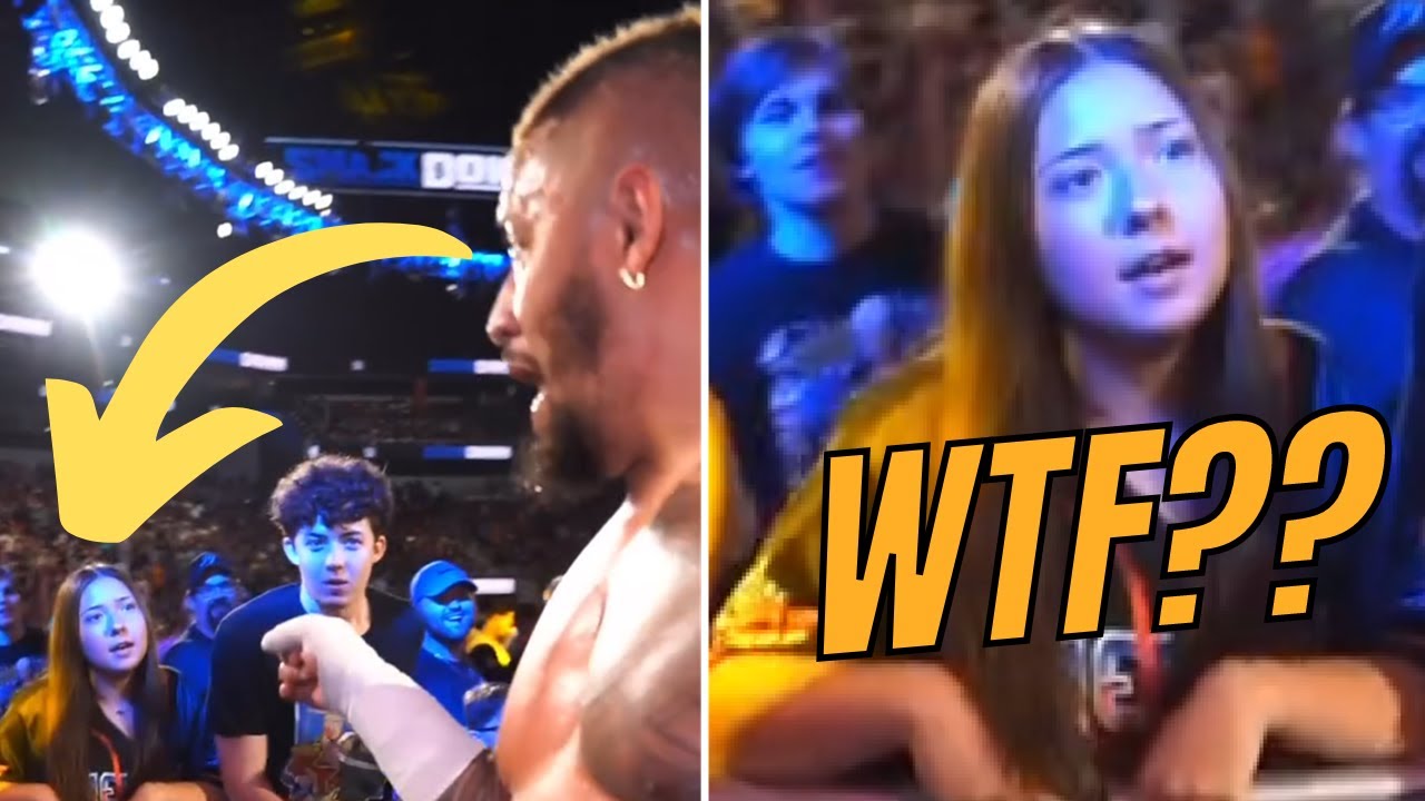 Solo Sikoa FIGHTS with WWE fangirl🫢 background