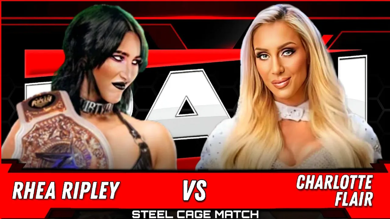 Rhea Ripley vs. Charlotte Flair - Steel Cage Match | WWE Raw Highlights background