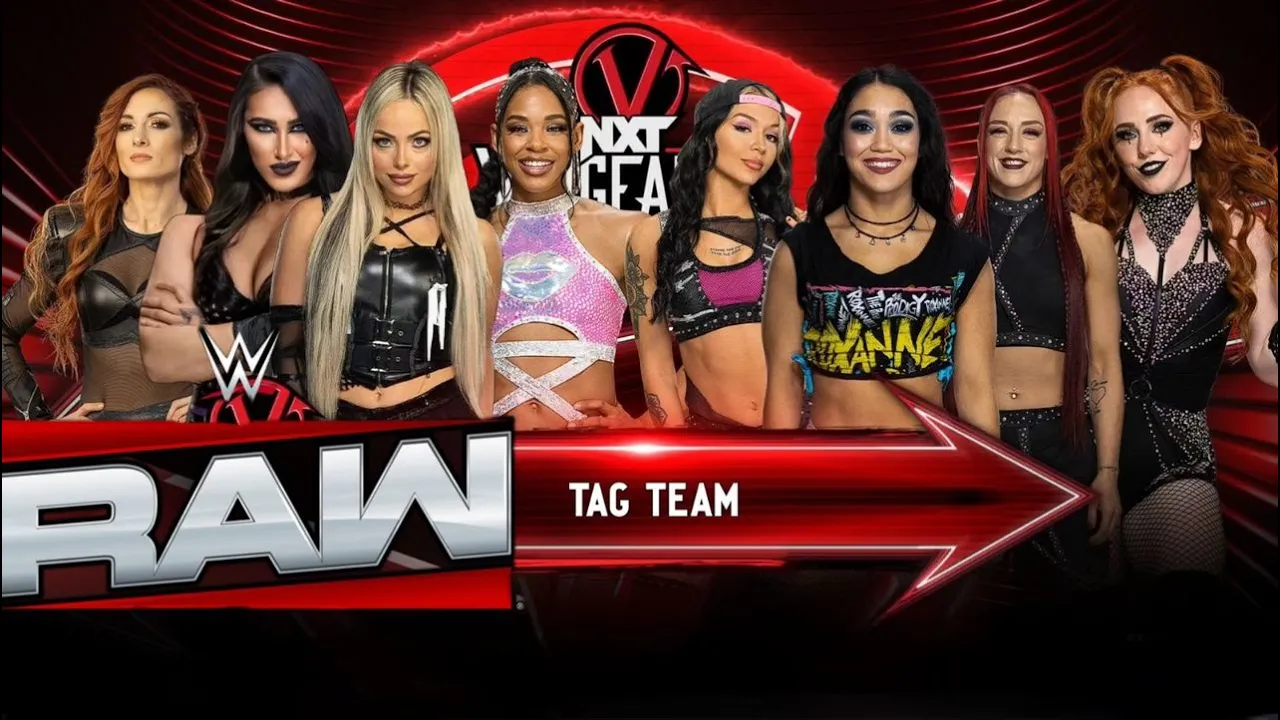 Rhea Ripley Liv Morgan Becky Lynch Bianca Belair vs Cora Jade Roxanne Perez Alba Fyre Isla Dawn