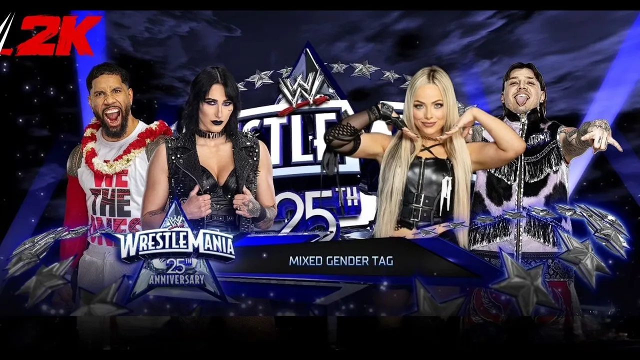 Rhea Ripley & Jey Uso vs Liv Morgan & Dominik Mysterio | Mixed Gender Tag | 2K24 #wwe