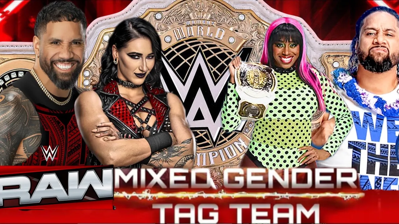 WWE 2K24 - Mixed Gender Tag Team Jimmy Uso & Naomi VS Jey Uso & Rhea Ripley | Mixed Match
