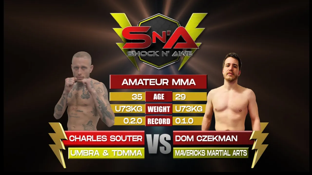 Shock N Awe 36 - Dom Czekman vs Charles Souter Catchweight 73kg Amateur MMA background