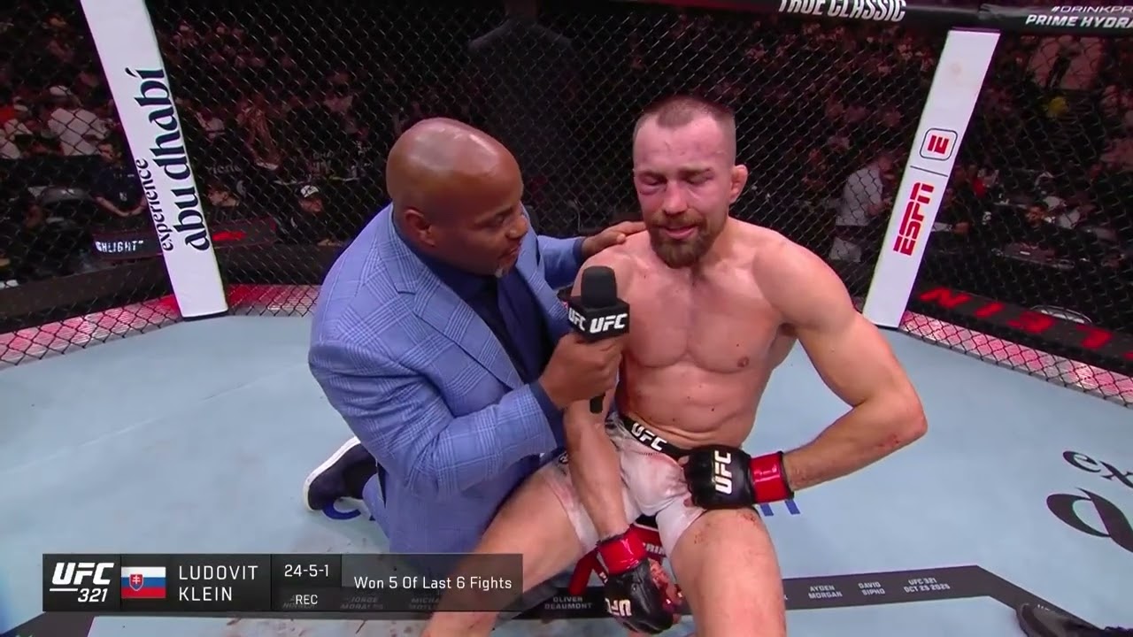 Ludovit Klien could not stand, but still delivered| Post-Fight Octagon Interview | #UFC 321