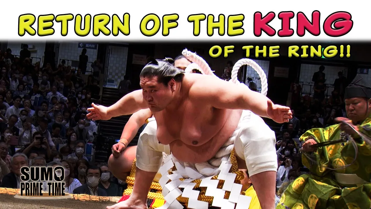 FIGHT ON! SUMO WRESTLERS BATTLE FOR MAY TITLE background