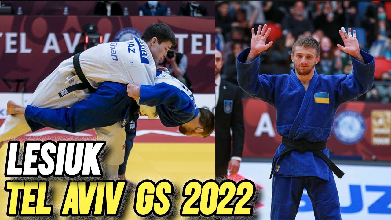 Gold for UKRAINE - Lesiuk Tel Aviv judo Grand Slam 2022 background