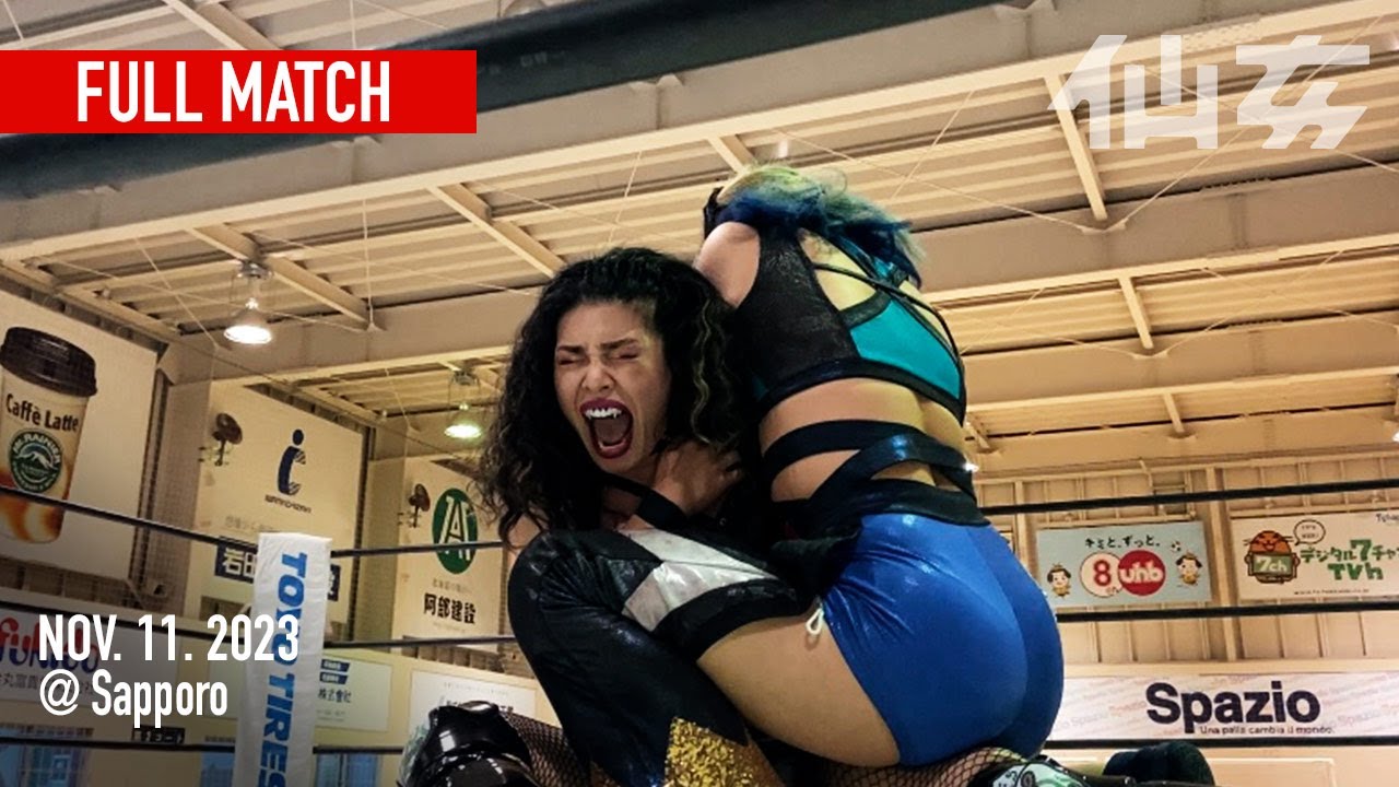 【女子プロレス】愛海&水波綾vs松本浩代&ZONES 2023年11月11日札幌 イーワンスタジアム background