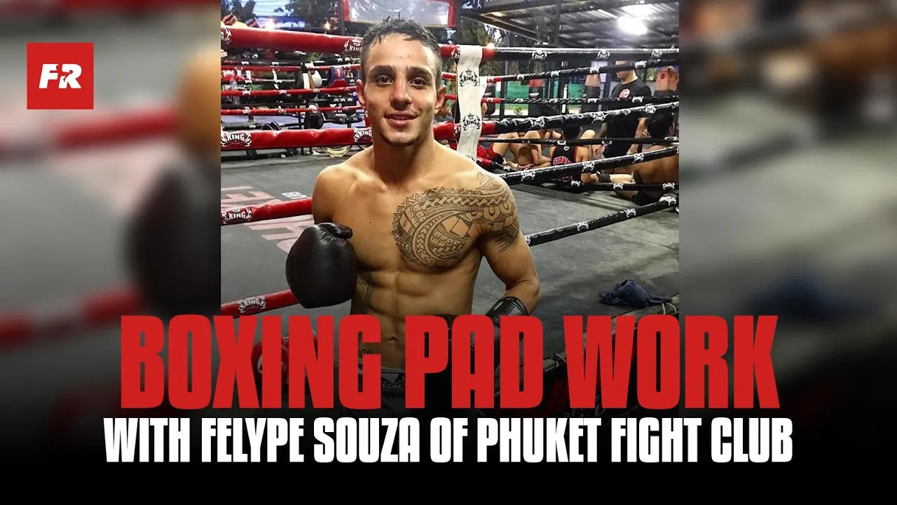 Boxing Pad Work Training with Felype Souza at Phuket Fight Club | Muay Thai Training background