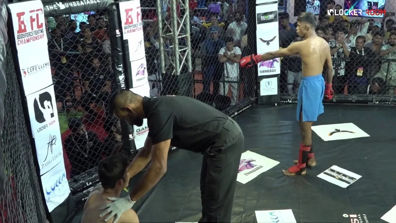Bharathan vs Tanishq Vaghela | Bodyforce Fighting Championship | AIMMAF | MMA Title Fight background
