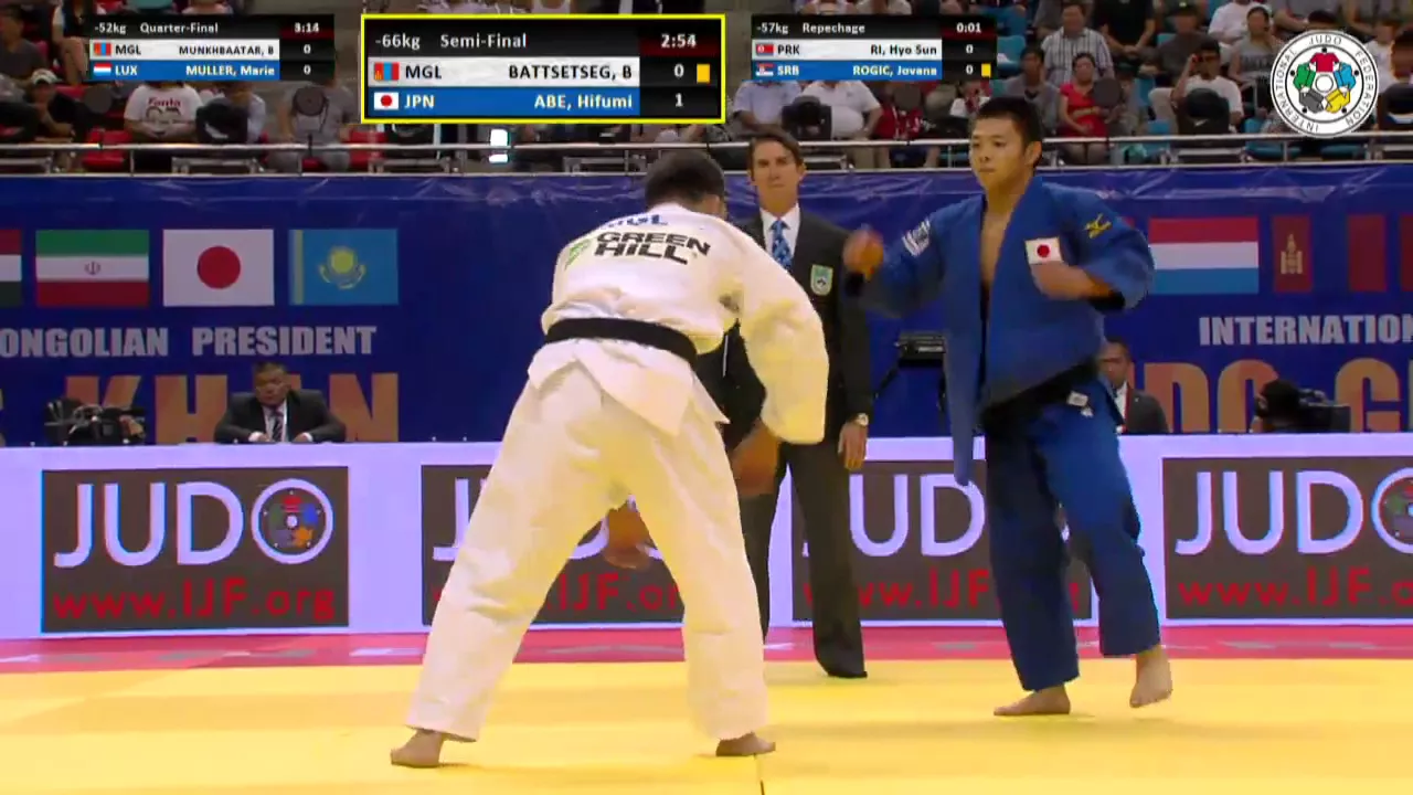 Hifumi Abe vs Batgerel Battsetseg Grand-Prix Ulaanbaatar 2015