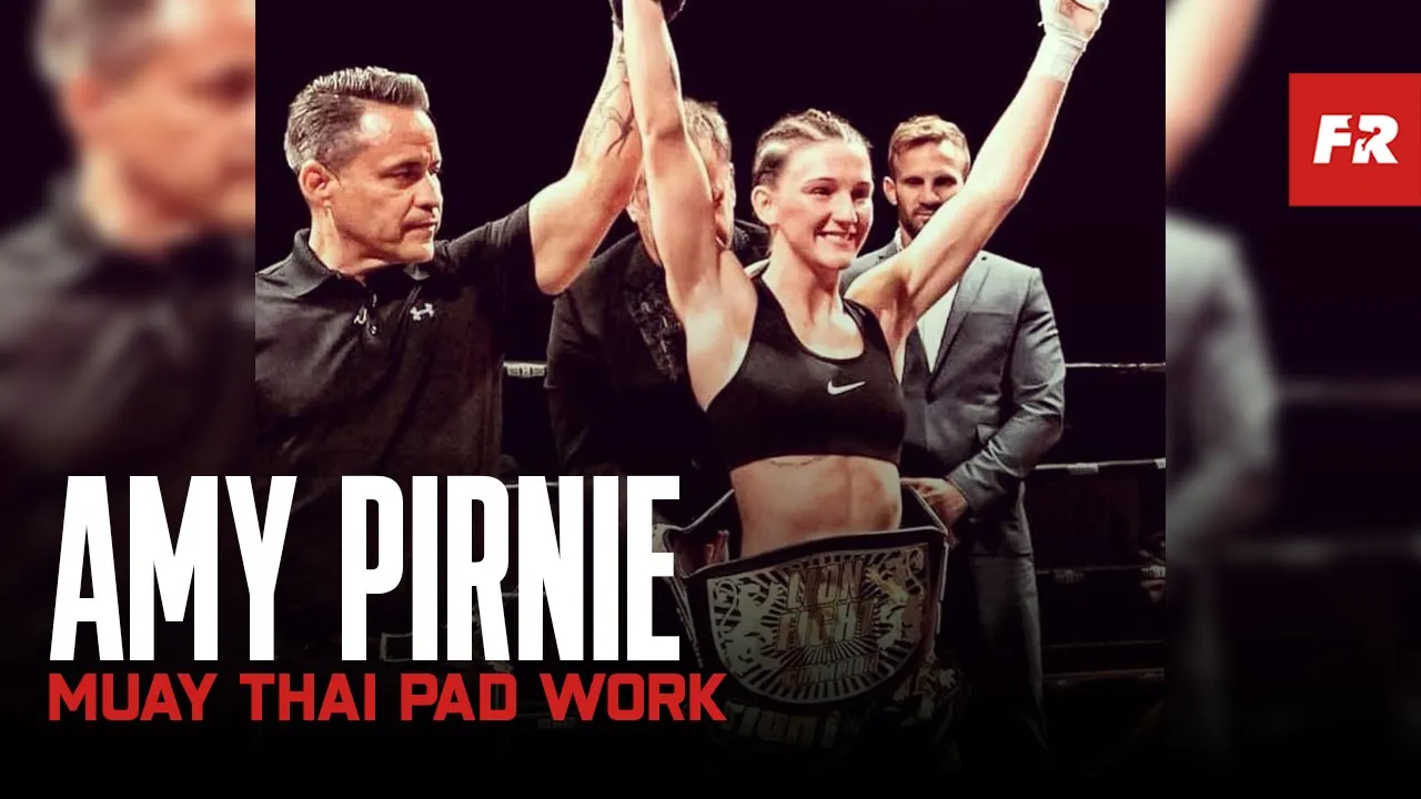 Amy Pirnie Female Muay Thai Pad Work | Muay Thai Training background