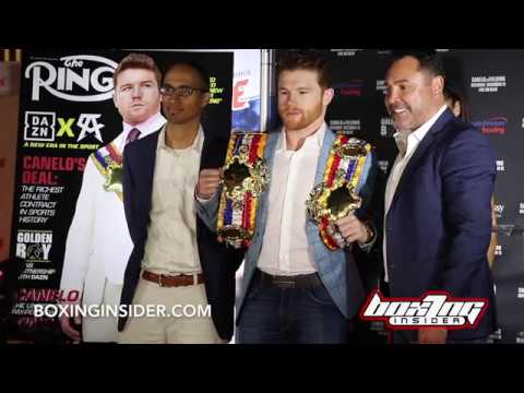 CANELO ALVAREZ RECEIVES THE RING MAGAZINE MIDDLEWEIGHT & POUND-4-POUND TITLES