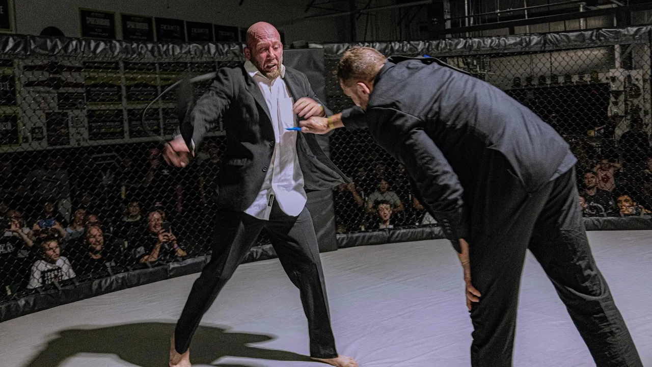 John wick BJJ match. Full suits with weapons