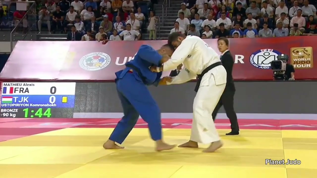 Alexis MATHIEU 🇫🇷 🆚️ Komronshokh USTOPIRIYON 🇹🇯 | схватка за бронзу/-90кг | БШ Улан-Батор 2023 