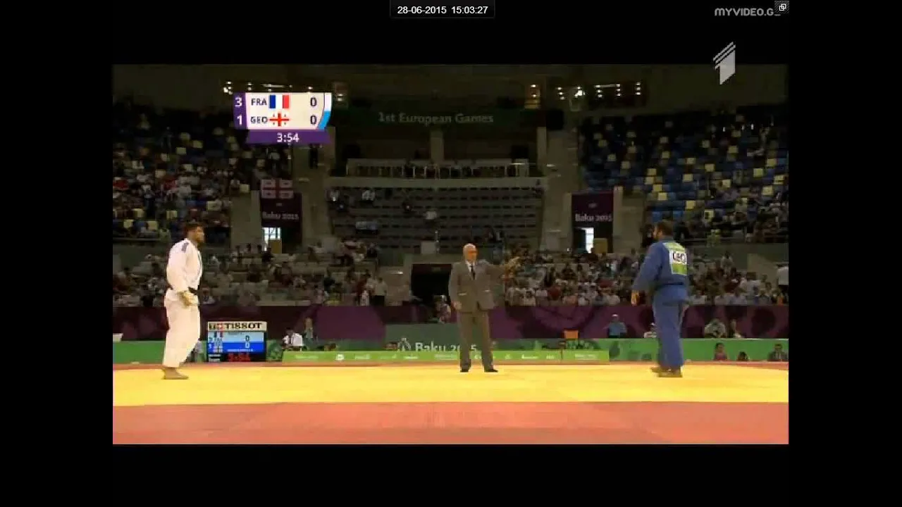 Cyrille Maret vs Adam Okruashvili judo teams European championships final - Baku 2015