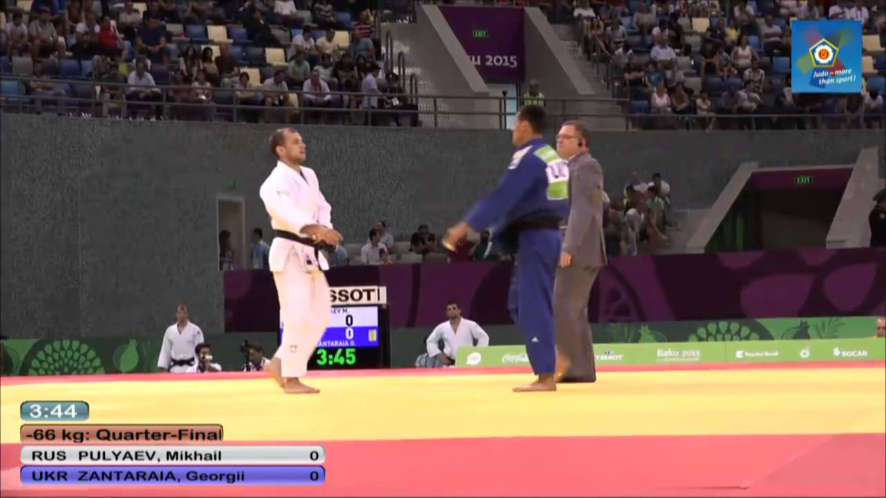Mikhail Pulyaev vs Giorgi Zantaraia European judo teams championships - Baku 2015 background
