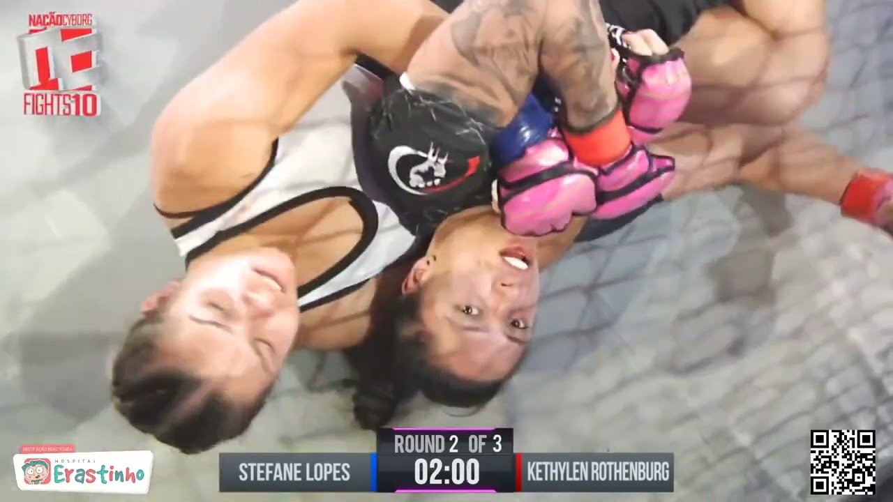 Intense Close Brazilian Women's MMA match background