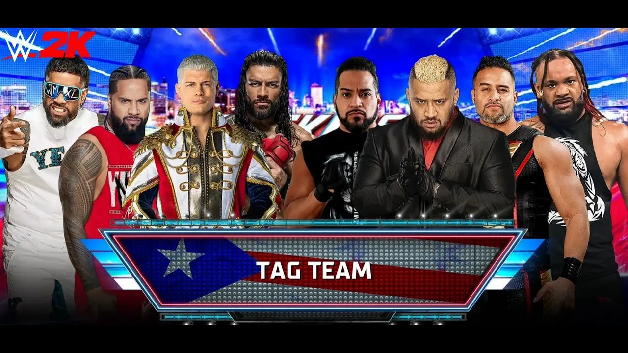 The Bloodline vs Roman Reigns & Jey Uso & Jimmy Uso & Cody Rhodes | WWE2K24 #wwe #wwe2k24 backdrop