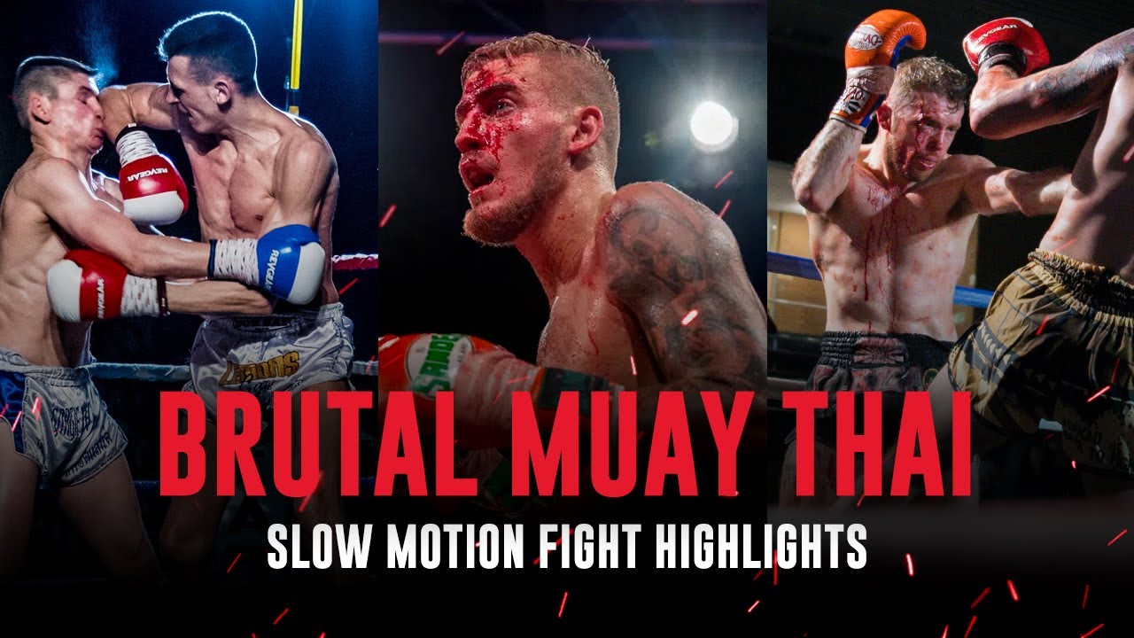 Brutal Muay Thai Slow Motion Fight Highlights | Muay Thai in Slow Motion | Fight Record background