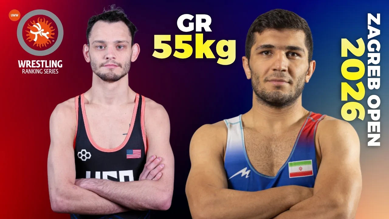 Poya Soulat DAD MARZ (IRI) vs. Brady Andrew KOONTZ (USA). 2026 Zagreb Open. Quarter Final. GR 55 Kg