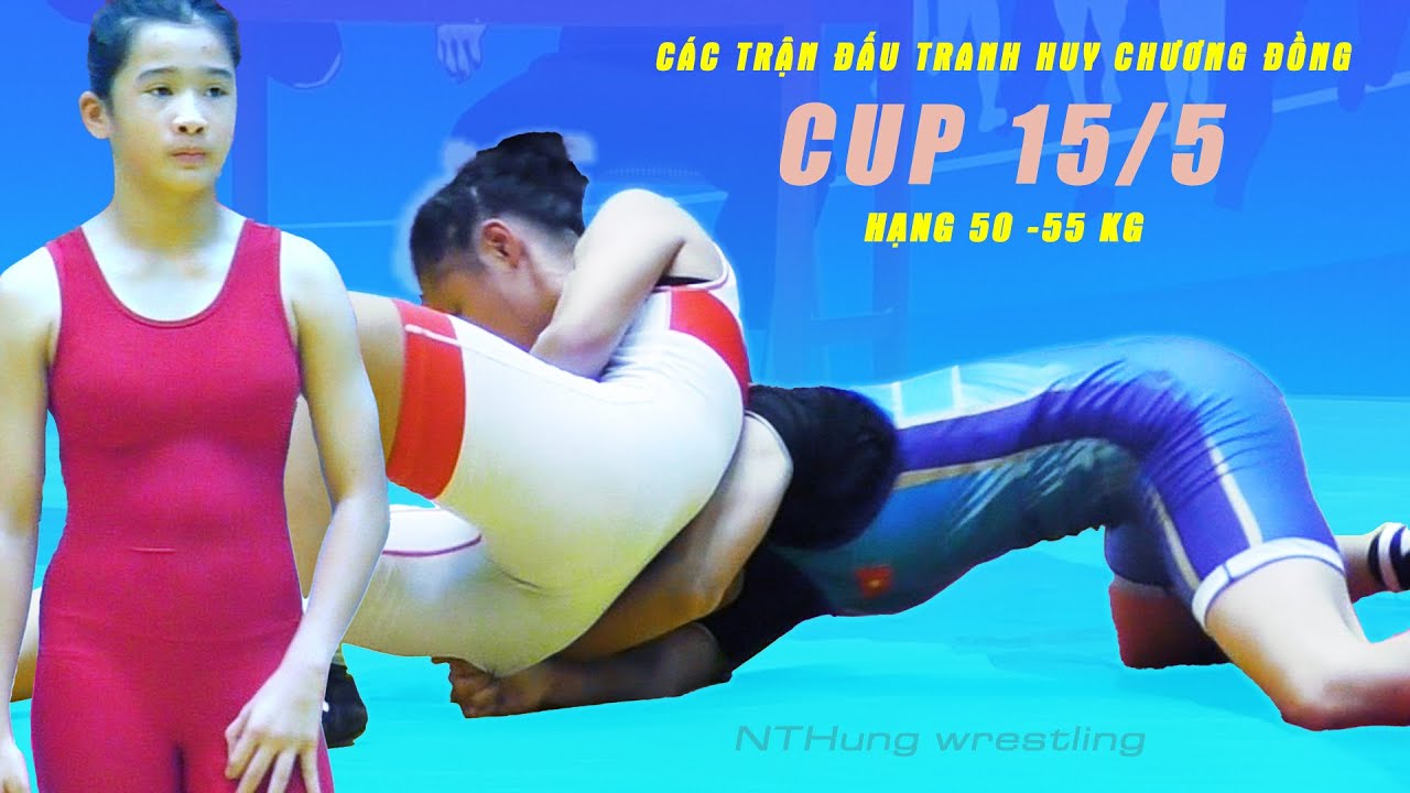 Vật nữ , Women wrestling- Các trận đấu tranh HUY CHƯƠNG cúp 15/5 lần 2. (Hà Nam) hạng 50 đến 55kg. background