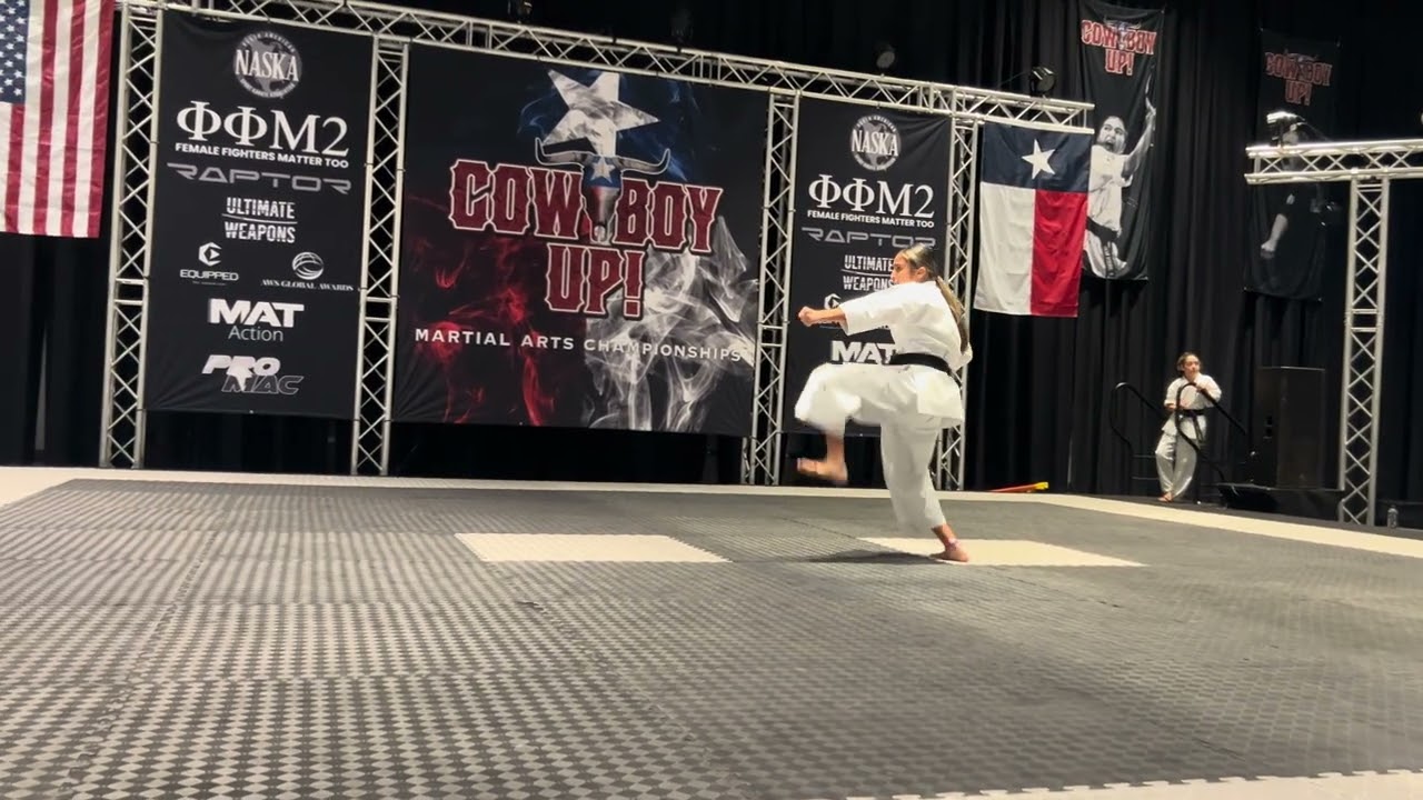 Demi Rodriguez 13 and Under Girls Traditional Forms Grand Championship - Cowboy Up 2025 background