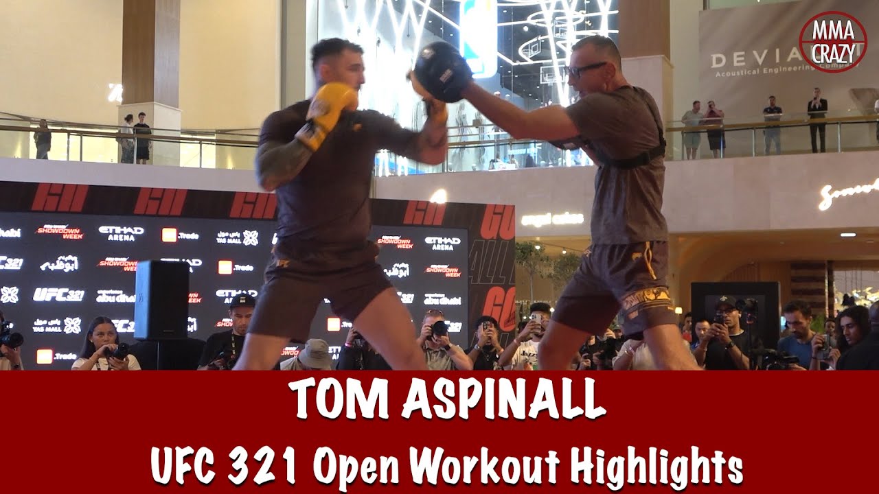 UFC 321: Tom Aspinall Open Workout Highlights background