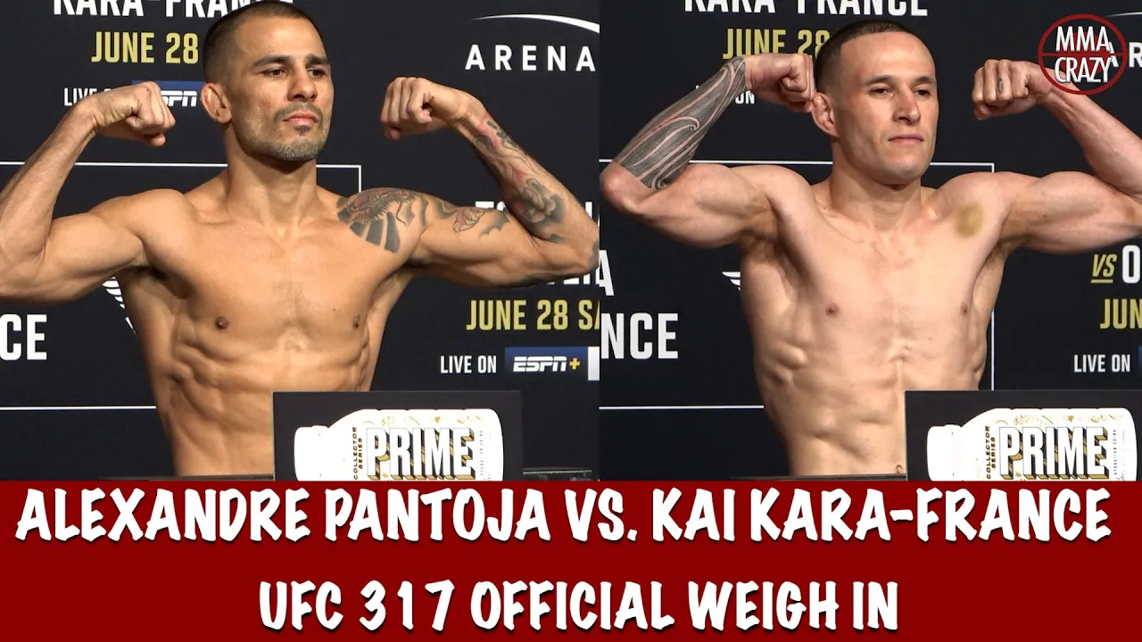 UFC 317 Official Weigh Ins: Alexandre Pantoja & Kai Kara France background
