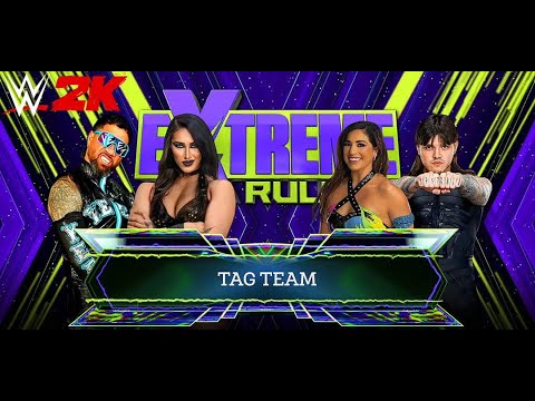 WWE 2K24 - Intergender Match Raquel Rodriguez & Dominik Mysterio vs Rea Ripley & Jey Uso :#wwe2k24