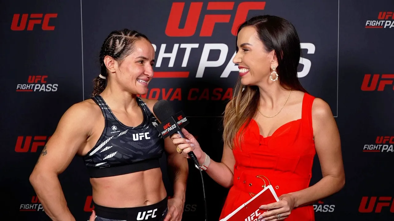 Talita Alencar comemora a primeira finalização no Octógono: "É muito marcante" | UFC Vegas 110