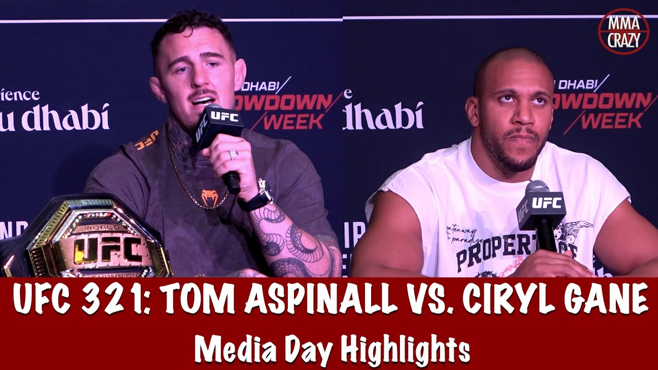 UFC 321: Tom Aspinall & Ciryl Gane Media Day Highlights background