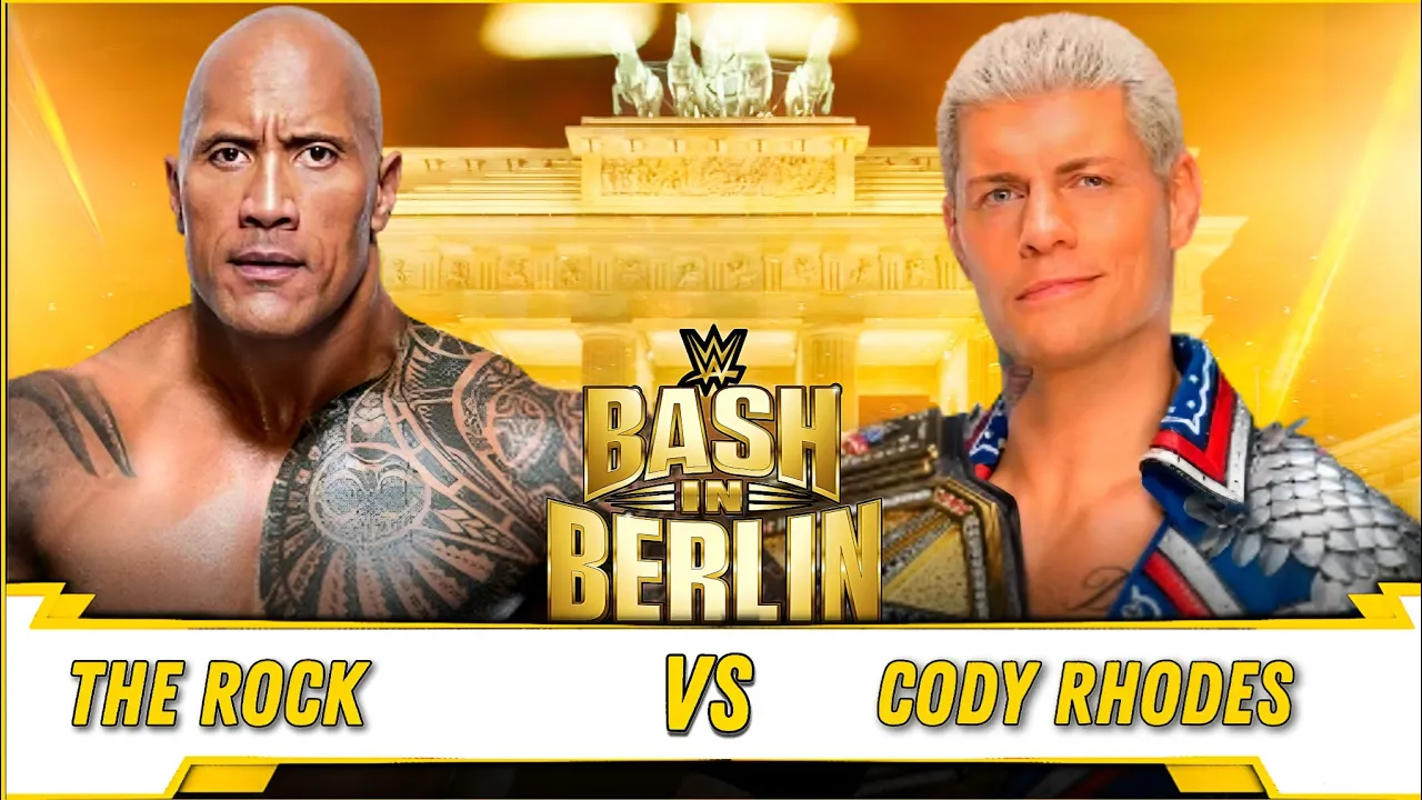 The Rock vs Cody Rhodes | Full Match : WWE Bash in Berlin background